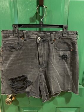 American Eagle Black Washed Denim Shorts